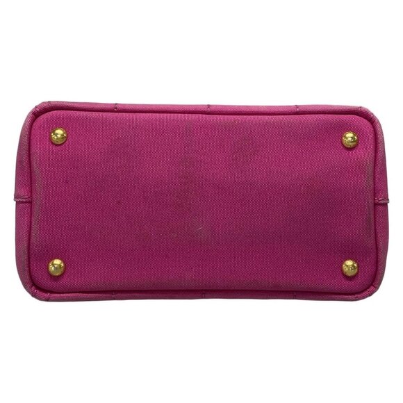 Auth PRADA Canapa Pink Canvas Tote Bag - Picture 5 of 11